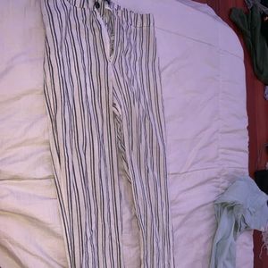 Brandy Melville white and grey striped pants